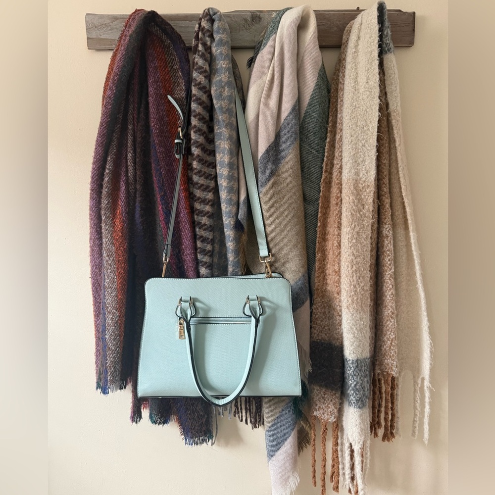 Baby Blue Handbag with Adjustable Strap